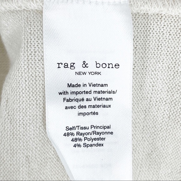 NWT Rag & Bone Lounge Pajama Set Nigthwear Knit Top Shorts Off White Beige XS - Picture 15 of 16